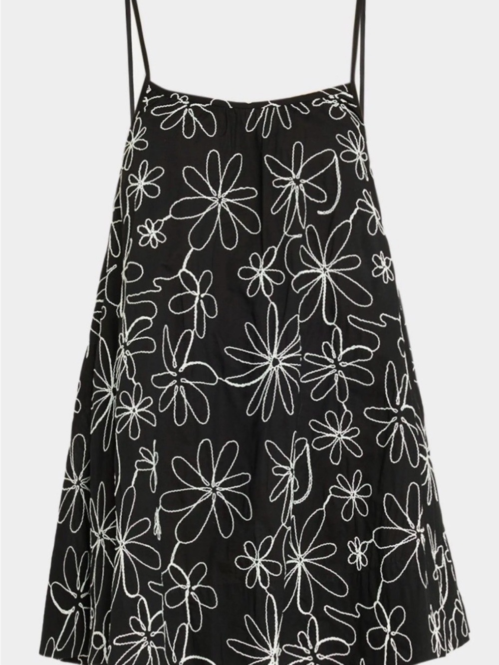 SOLID & STRIPED Black and White Floral Swim Coverup